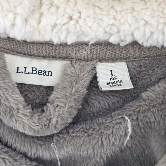 LL Bean Hooded Wicked Plush Long Robe Womens Size Large Sherpa Soft Cozy Bath - Picture 5 of 10